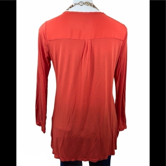 Women's Button-Down Orange Top Blouse Shirt Medium - Picture 8 of 9